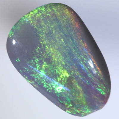 SOLID SEMI BLACK OPAL Bright sparkling orange and green , high dome